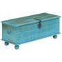 Baúl de almacenamiento madera maciza mango azul 100x40x41 cm de , Baúles de almacenamiento - Ref: Foro24-246479, Precio: 270,...