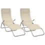 Tumbona plegable 2 uds textilene acero con recubrimiento crema de , Tumbonas - Ref: Foro24-360173, Precio: 166,39 €, Descuent...