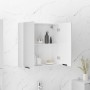 Armario de baño con espejo blanco brillante 64x20x67 cm de , Tocadores de baño - Ref: Foro24-811319, Precio: 93,28 €, Descuen...