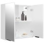 Armario de baño con espejo blanco brillante 64x20x67 cm de , Tocadores de baño - Ref: Foro24-811319, Precio: 93,28 €, Descuen...