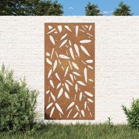 Adorno de pared jardín acero corten diseño hoja bambú 105x55 cm de , Carteles, copias y arte visual - Ref: Foro24-824483, Pre...