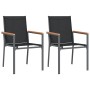 Sillas de jardín 2 uds textilene y acero negro 55x61,5x90 cm de , Sillas de jardín - Ref: Foro24-364099, Precio: 121,10 €, De...