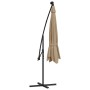 Sombrilla voladiza jardín con luces LED palo acero taupe 350 cm de , Sombrillas - Ref: Foro24-44526, Precio: 136,06 €, Descue...