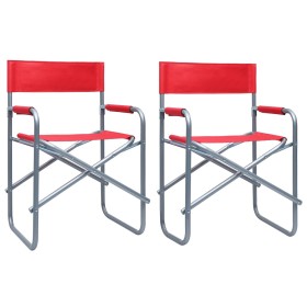 Sillas de director 2 unidades acero rojo de , Sillas de jardín - Ref: Foro24-47919, Precio: 90,69 €, Descuento: %