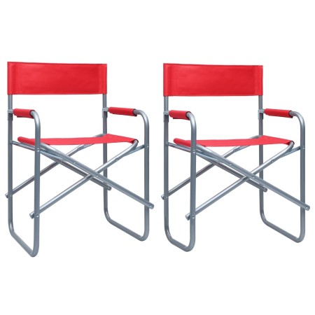 Sillas de director 2 unidades acero rojo de , Sillas de jardín - Ref: Foro24-47919, Precio: 90,69 €, Descuento: %