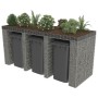 Muro de gaviones para contenedor de basura acero 270x100x130 cm de , Soportes para contenedores de residuos - Ref: Foro24-143...
