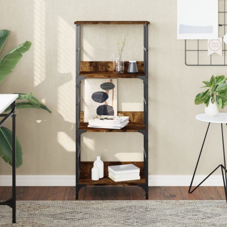 Estantería de madera ingeniería roble ahumado 50x33x117,5 cm de , Librerías y estanterías - Ref: Foro24-835271, Precio: 53,57...
