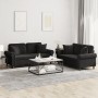 Juego de sofás con cojines 2 piezas terciopelo negro de , Sofás - Ref: Foro24-3202235, Precio: 509,29 €, Descuento: %