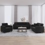 Juego de sofás con cojines 3 piezas tela microfibra negro de , Sofás - Ref: Foro24-3202305, Precio: 852,57 €, Descuento: %