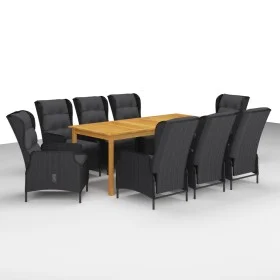 Juego de comedor para jardín 9 piezas gris oscuro de vidaXL, Conjuntos de jardín - Ref: Foro24-3067935, Precio: 2,00 €, Descu...
