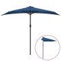 Sombrilla balcón semicircular palo aluminio azul 270x144x222 cm de , Sombrillas - Ref: Foro24-312501, Precio: 53,70 €, Descue...