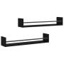 Estantes de pared con barras 2 unidades negro 80x16x14 cm de , Estantes y estanterías - Ref: Foro24-835439, Precio: 39,52 €, ...