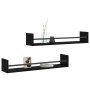 Estantes de pared con barras 2 unidades negro 80x16x14 cm de , Estantes y estanterías - Ref: Foro24-835439, Precio: 39,52 €, ...