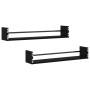 Estantes de pared con barras 2 unidades negro 80x16x14 cm de , Estantes y estanterías - Ref: Foro24-835439, Precio: 39,52 €, ...