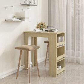 Mesa bar estante almacenaje contrachapada roble 102x50x103,5 cm de , Mesas de cocina y de comedor - Ref: Foro24-809470, Preci...