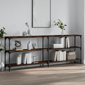 Mesa consola madera de ingeniería roble ahumado 200x29x75 cm de , Mesas auxiliares - Ref: Foro24-834112, Precio: 95,64 €, Des...
