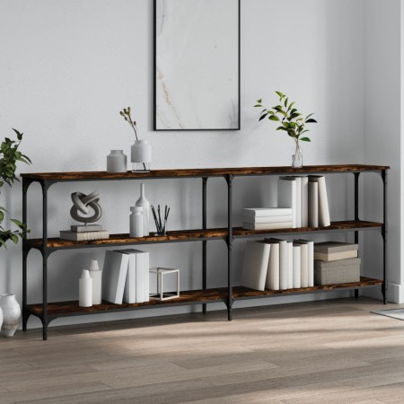 Mesa consola madera de ingeniería roble ahumado 200x29x75 cm de , Mesas auxiliares - Ref: Foro24-834112, Precio: 95,64 €, Des...