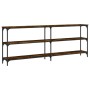 Mesa consola madera de ingeniería roble ahumado 200x29x75 cm de , Mesas auxiliares - Ref: Foro24-834112, Precio: 95,64 €, Des...