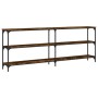Mesa consola madera de ingeniería roble ahumado 200x29x75 cm de , Mesas auxiliares - Ref: Foro24-834112, Precio: 95,64 €, Des...