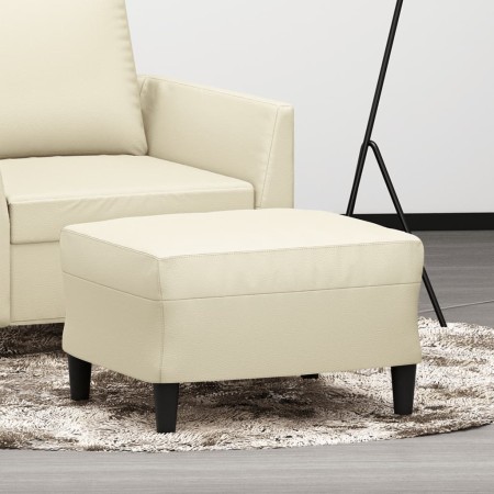 Reposapiés de cuero sintético crema 60x50x41 cm de , Otomanas - Ref: Foro24-349288, Precio: 57,75 €, Descuento: %