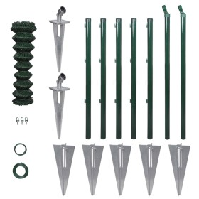Valla metálica con estacas postes acero galvanizado 0,8x15 m de , Paneles de vallas - Ref: Foro24-140749, Precio: 173,04 €, D...