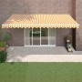 Toldo retráctil aluminio y tela amarillo y blanco 5x3 m de , Toldos - Ref: Foro24-3154435, Precio: 345,41 €, Descuento: %