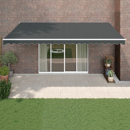 Toldo retráctil aluminio y tela gris antracita 5x3 m de , Toldos - Ref: Foro24-3154440, Precio: 354,24 €, Descuento: %