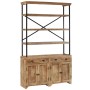 Aparador con estantes de madera de mango maciza 120x35x200 cm de , Aparadores - Ref: Foro24-244945, Precio: 643,26 €, Descuen...