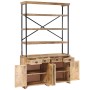 Aparador con estantes de madera de mango maciza 120x35x200 cm de , Aparadores - Ref: Foro24-244945, Precio: 643,26 €, Descuen...