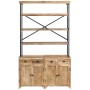 Aparador con estantes de madera de mango maciza 120x35x200 cm de , Aparadores - Ref: Foro24-244945, Precio: 643,26 €, Descuen...