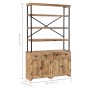 Aparador con estantes de madera de mango maciza 120x35x200 cm de , Aparadores - Ref: Foro24-244945, Precio: 643,26 €, Descuen...