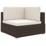 Asiento seccional de esquina con cojines 1 uds ratán PE marrón de , Sofás modulares de exterior - Ref: Foro24-46797, Precio: ...