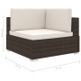 Asiento seccional de esquina con cojines 1 uds ratán PE marrón de , Sofás modulares de exterior - Ref: Foro24-46797, Precio: ...