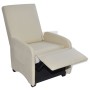 Sillón plegable de cuero sintético color crema de , Sillones - Ref: Foro24-241680, Precio: 260,13 €, Descuento: %