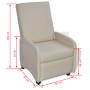 Sillón plegable de cuero sintético color crema de , Sillones - Ref: Foro24-241680, Precio: 260,13 €, Descuento: %