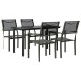 Juego de comedor para jardín 5 piezas acero y textilene negro de , Conjuntos de jardín - Ref: Foro24-3200728, Precio: 318,44 ...