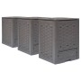 Compostador de jardín 3 uds plástico ratán 60x60x83 cm 900 L de , Compostadores - Ref: Foro24-278918, Precio: 219,84 €, Descu...