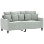 Juego de sofás con cojines 3 piezas terciopelo gris claro de , Sofás - Ref: Foro24-3201710, Precio: 474,07 €, Descuento: %