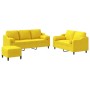 Juego de sofás con cojines 3 piezas tela amarillo claro de , Sofás - Ref: Foro24-3201863, Precio: 495,06 €, Descuento: %