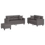 Juego de sofás con cojines 3 piezas cuero sintético gris de , Sofás - Ref: Foro24-3202379, Precio: 544,80 €, Descuento: %
