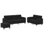 Juego de sofás con cojines 3 piezas tela microfibra negro de , Sofás - Ref: Foro24-3202347, Precio: 612,74 €, Descuento: %