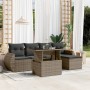 Set de muebles de jardín 6 pzas y cojines ratán sintético gris en Conjuntos de jardín | Comprar online en Foru.es