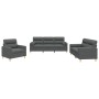 Juego de sofás con cojines 3 piezas tela gris oscuro de , Sofás - Ref: Foro24-3201553, Precio: 627,71 €, Descuento: %