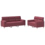 Juego de sofás con cojines 2 piezas tela rojo tinto de , Sofás - Ref: Foro24-3201622, Precio: 499,06 €, Descuento: %