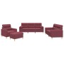 Juego de sofás con cojines 4 piezas tela rojo tinto de , Sofás - Ref: Foro24-3201566, Precio: 681,76 €, Descuento: %