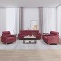 Juego de sofás con cojines 3 piezas tela rojo tinto de , Sofás - Ref: Foro24-3201558, Precio: 639,64 €, Descuento: %