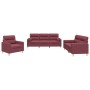 Juego de sofás con cojines 3 piezas tela rojo tinto de , Sofás - Ref: Foro24-3201558, Precio: 639,64 €, Descuento: %