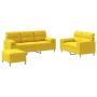 Juego de sofás con cojines 3 piezas tela amarillo claro de , Sofás - Ref: Foro24-3201629, Precio: 509,28 €, Descuento: %