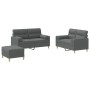 Juego de sofás con cojines 3 piezas tela gris oscuro de , Sofás - Ref: Foro24-3201593, Precio: 480,18 €, Descuento: %