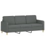 Juego de sofás con cojines 3 piezas tela gris oscuro de , Sofás - Ref: Foro24-3202127, Precio: 554,29 €, Descuento: %